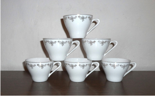 6x porcelánový ŠÁLEK, zlacený • China