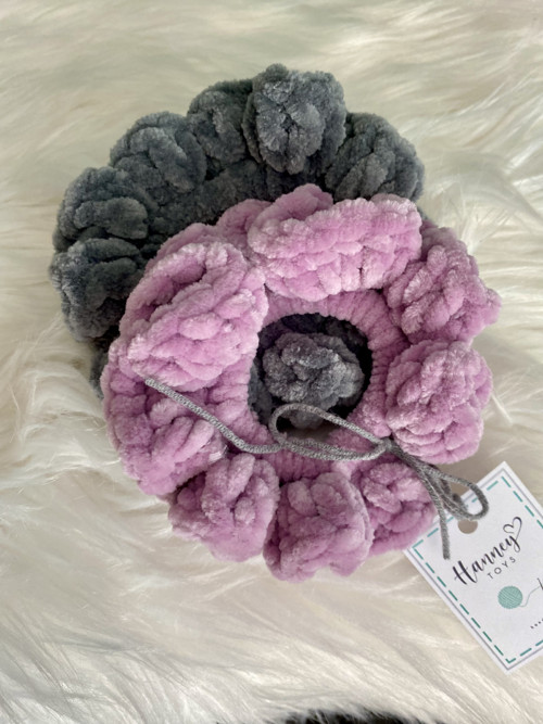 Háčkovaná gumička (scrunchie) - sada 2 ks