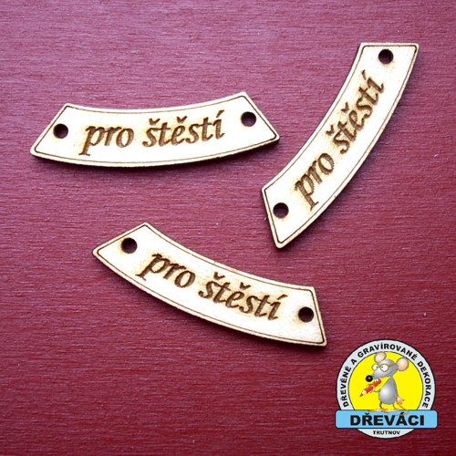 Štítek - cedulka na přání PRO ŠTĚSTÍ KV0006 S