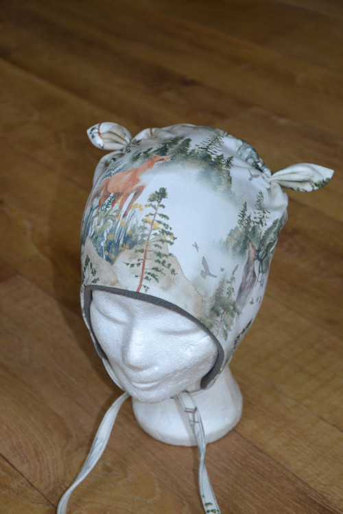 Zimní ušanka na zavazování "zvířátka" 49-52/3cm