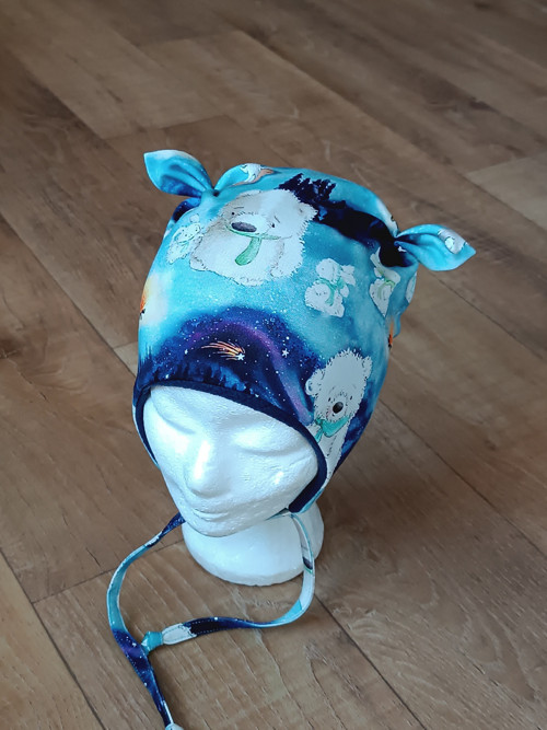 Zimní ušanka na zavazování "medvídci" vel. 49-52cm