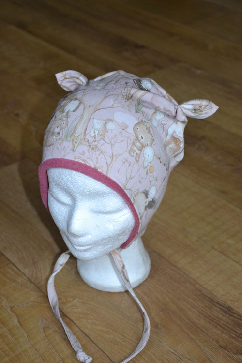 Zimní ušanka na zavazování "zvířátka" 49-52/3cm