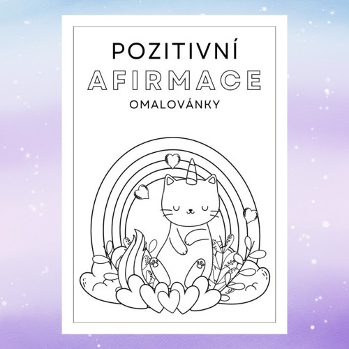 Pozitivní afirmace: Omalovánka s kočičkou | PDF