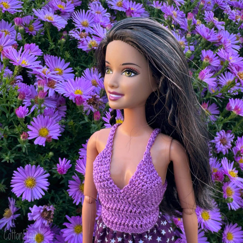 Barbie - šeříkový háčkovaný top — foto 1