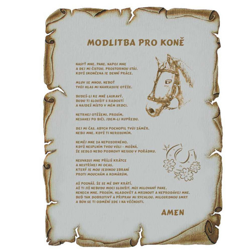 783 / Modlitba pro KONĚ - pergamen VELKÝ