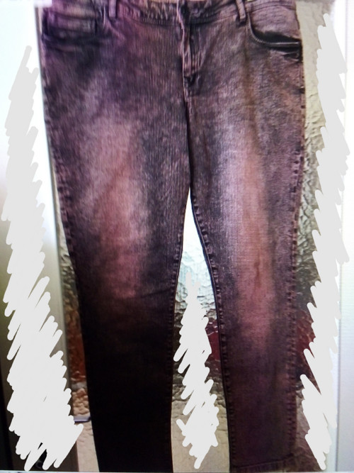 SLEVA z 222! Vintage skinny džíny bordó-černé