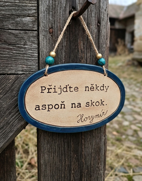 ./306 Keramická cedulka s vtipným textem na dveře