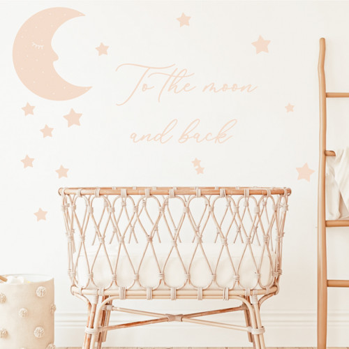 Nápis:To the moon and back