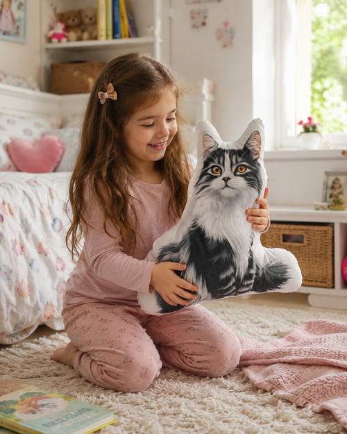 Polštář 3D - Mainská černo-bílá — foto 1
