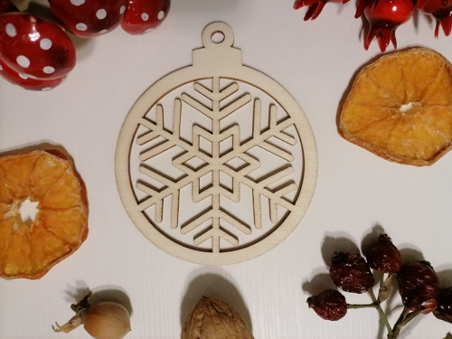 Vánoční koule / baňka s vločkou 8x9,5cm