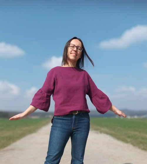 Halenka, nařasený rukáv- různé barvy