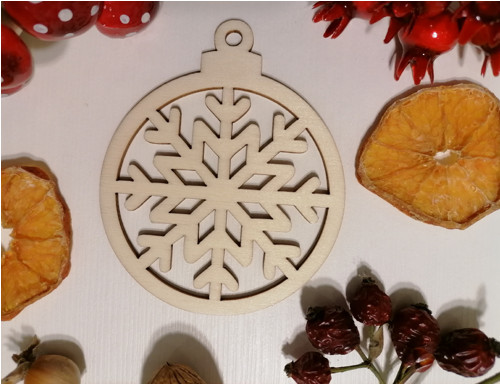 Vánoční koule / baňka s vločkou 8x9,5cm