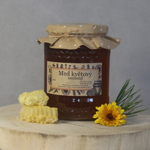 Včelí med smíšený květový 1000 g RAW