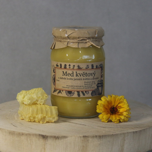 Včelí med květový 500 g RAW zkrystalizovaný