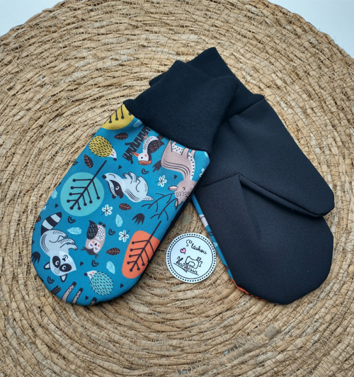 Softshellové rukavice s fleecem obrázkové