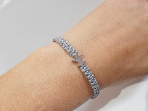 *Anděl* - macramé náramek/Nerezová ocel — foto 1