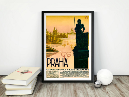 Vintage plakát Praha - ČSD - cca 1935