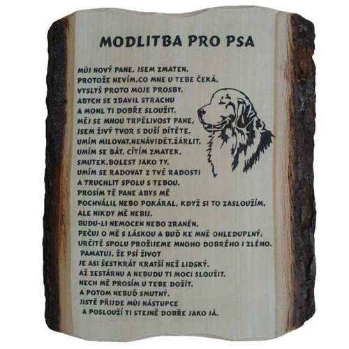 786 / Modlitba pro PSA - deska s kůrou