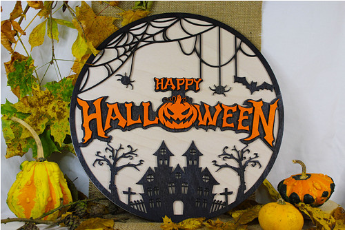 Dekorativní cedule - Happy Halloween