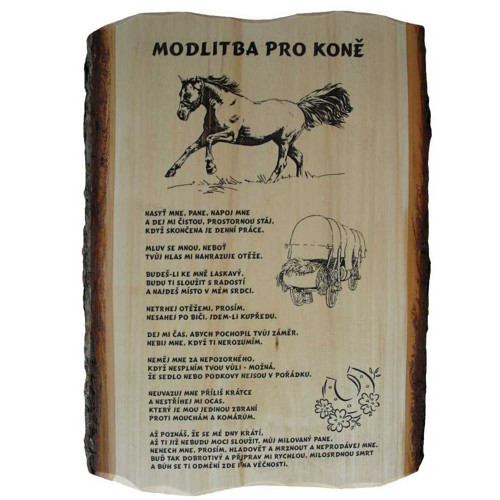 782 / Modlitba pro KONĚ - deska s kůrou