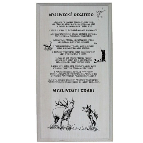 708 / Desatero pro MYSLIVCE - frézovaná deska