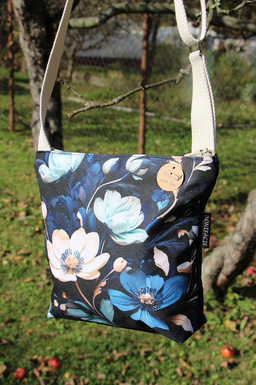 Crossbody Modré květy