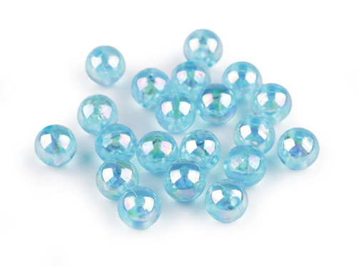 Plastové korálky s AB efektem 10 mm (10g)
