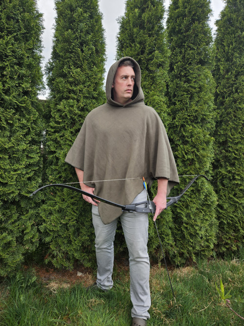 TOP KVALITA: Pánské pončo khaki