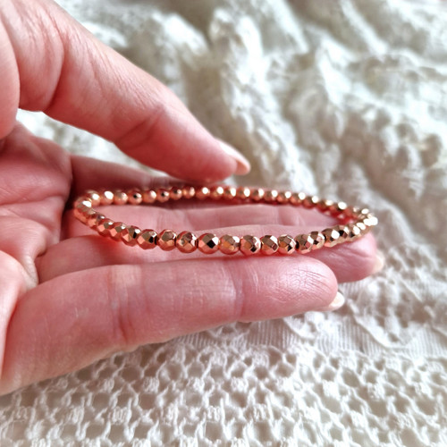 Hematit rosegold*broušený*náramek 0,4 cm