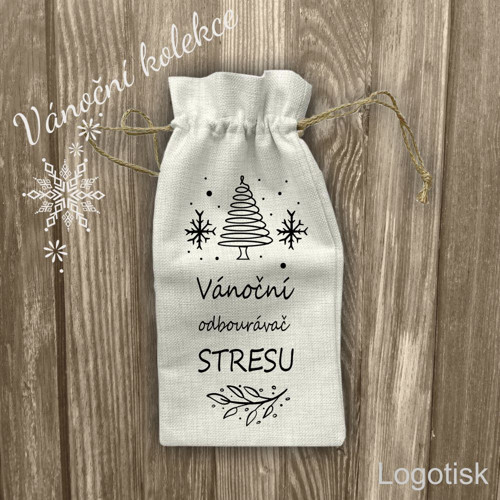 Dárkový obal na víno VÁNOČNÍ ODBOURÁVAČ STRESU