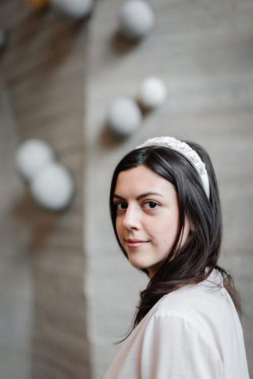 Květinová čelenka Hortenzie Avorio