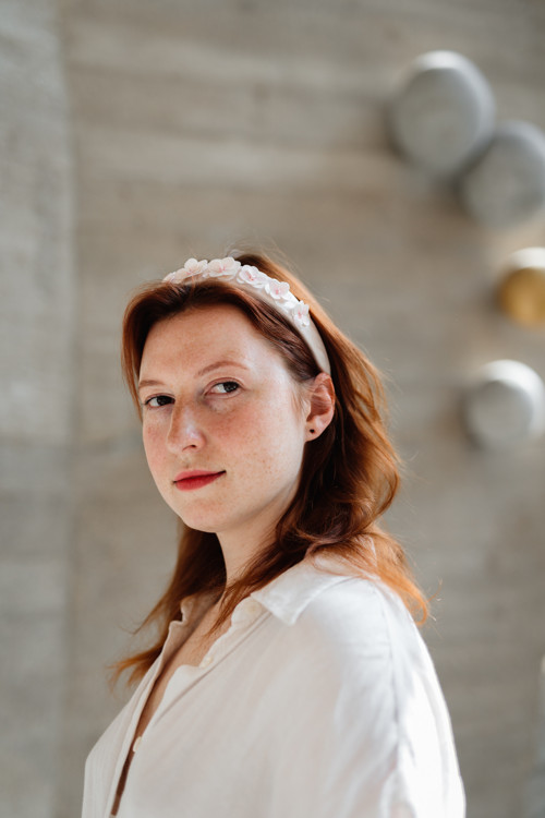 Květinová čelenka Hortenzie Pesca