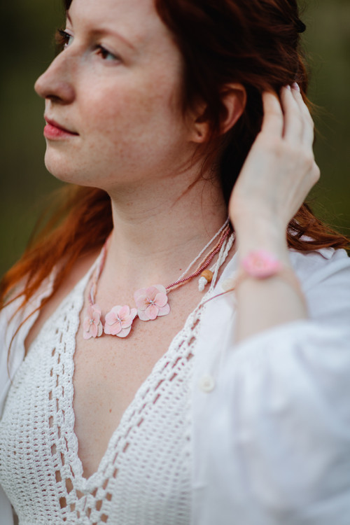 Náhrdelník z rokajlu Hortenzie Rosa Antica