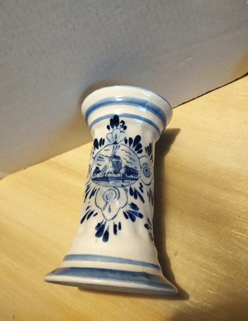 Vintage keramický svícen Větrný mlýn Delft
