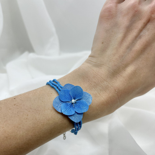 Náramek z rokajlu Hortenzie Blu