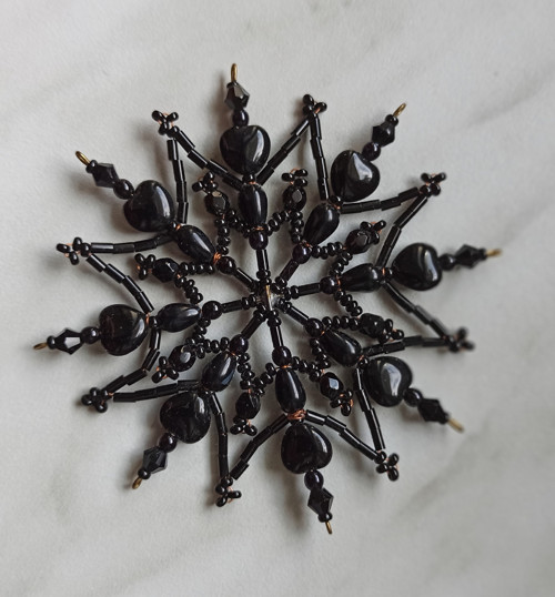 Vánoční hvězda Gothic 8, černá, 7 cm