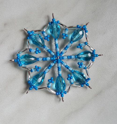 Vánoční hvězda 46, modrá, 6,5cm