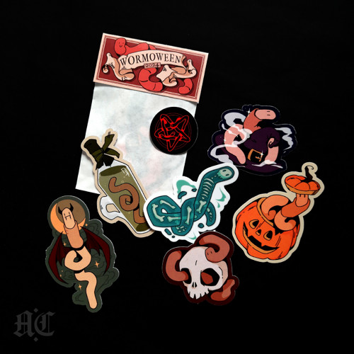 Wormoween - balíček samolepek