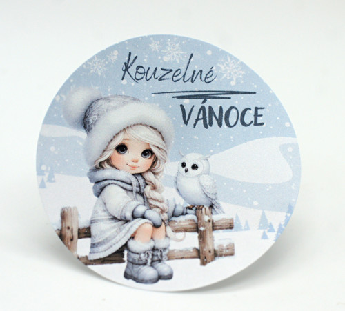 Kouzelné Vánoce holčička se sovou samolepky 24 ks — foto 1