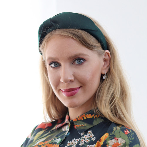 Čelenka Beatrice - vlna, tmavě zelená
