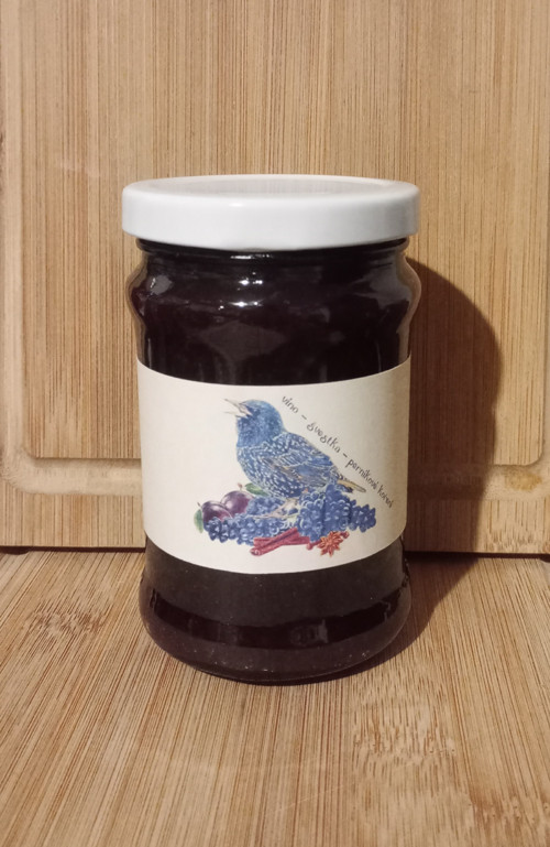 Domácí zavařenina Víno-švestka-perník.koř. 200 ml