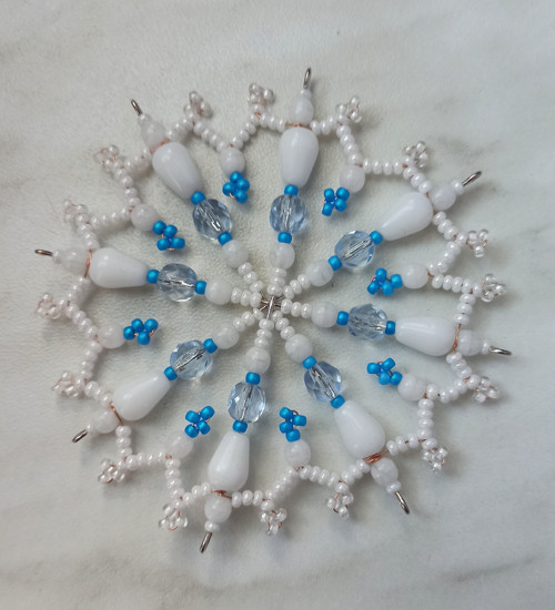 Vánoční hvězda 58, modro bílá, 7,5cm