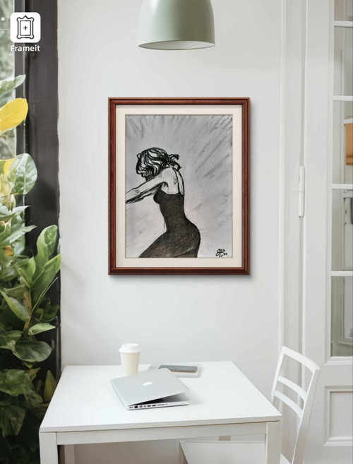 Figura uhlem na papíře A4 — foto 1