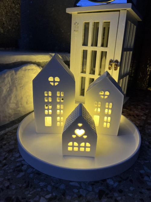 3D Vesnička (domeček M, domeček S, chaloupka, p.)