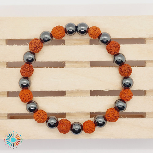 Náramek SPIRITUALITY rudraksha & hematit — foto 1