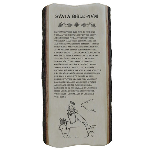 865 / Svatá Bible PIVNÍ - deska s kůrou