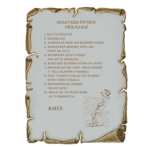 864 / Desatero PIVNÍCH přikázání - pergamen VELKÝ