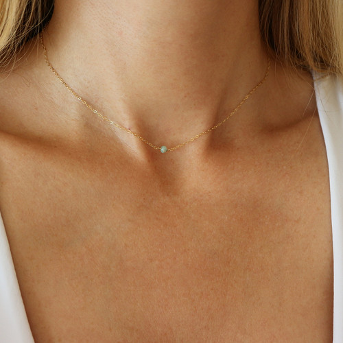 Minimalistický Řetízek S Tyrkysovým Amazonitem — foto 1