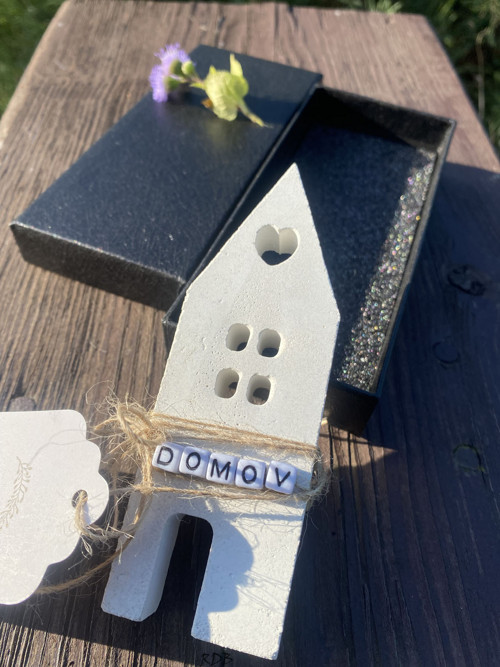 Betonový domeček-dárkové balení