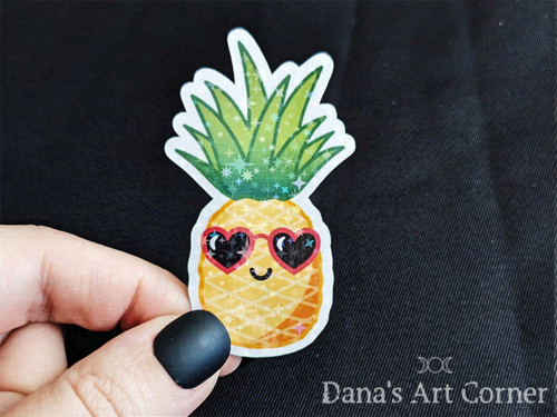 Ananas - holografická samolepka